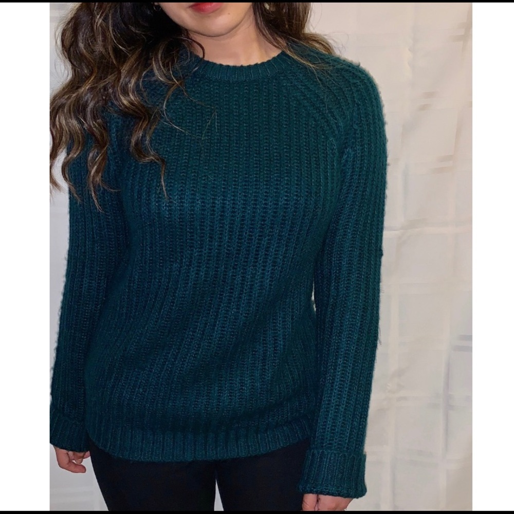 Forever 21 Turquoise Cable Knit Sweater